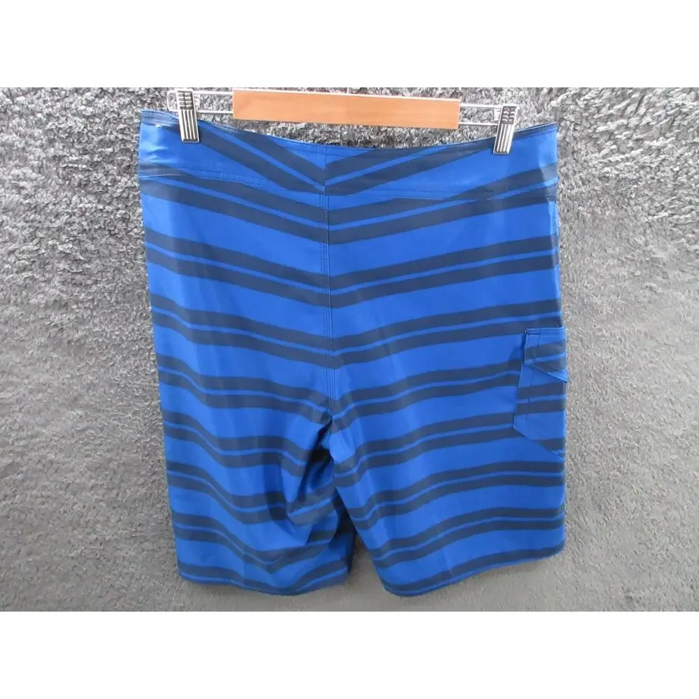 The North Face Swim Trunks Mens Sz 34 Board Shorts Blue Stripes Swimming Pockets - Picture 7 of 13
